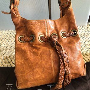 Vintage Distressed KOOBA Cognac Leather Shoulder Bag